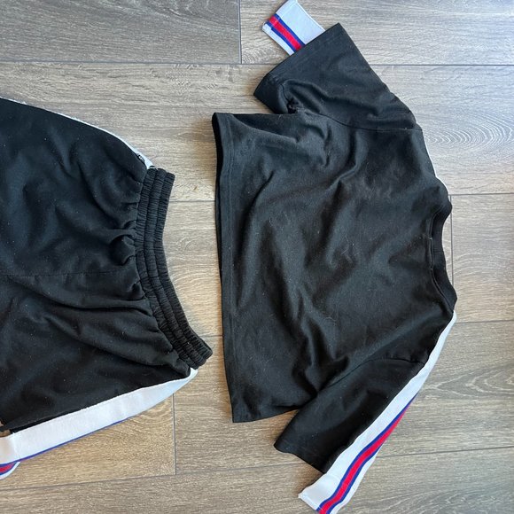 Black Street Style Vintage Two-Piece Set - Picture 3 of 3